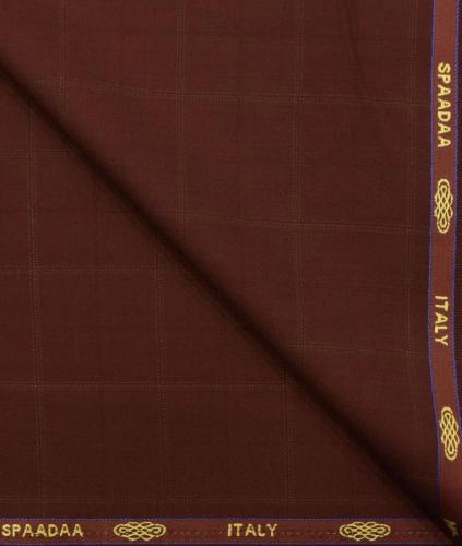Mens Wool Checks Super 120s Unstitched Suiting Fabric (Jam Red)