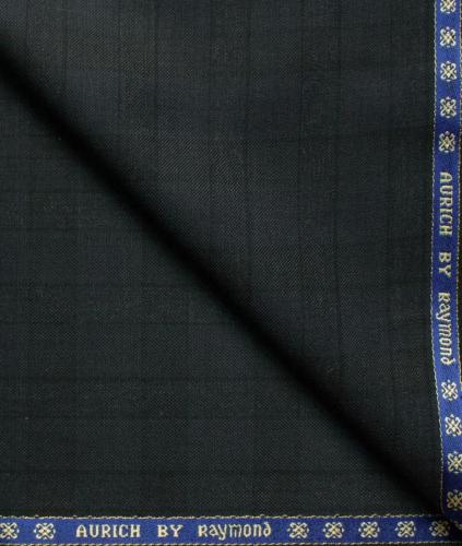 Wool Checks Super 90s Unstitched Suiting Fabric (Dark Ash Grey) Dark Ash Grey base with Black Checks