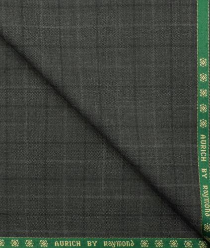 Wool Checks Super 90s Unstitched Suiting Fabric (Worsted Grey)